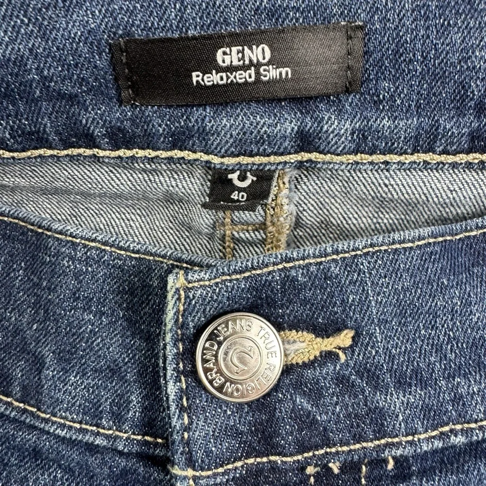 True Religion Geno Relaxed Slim Mens Denim Shorts Blue Size 40